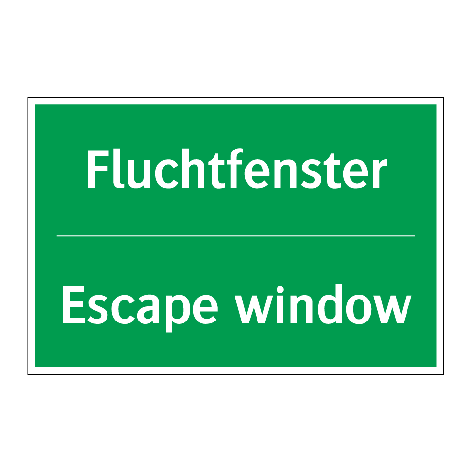 Kauf Fluchtfenster - Escape window schild | SignOnline | DE-E522