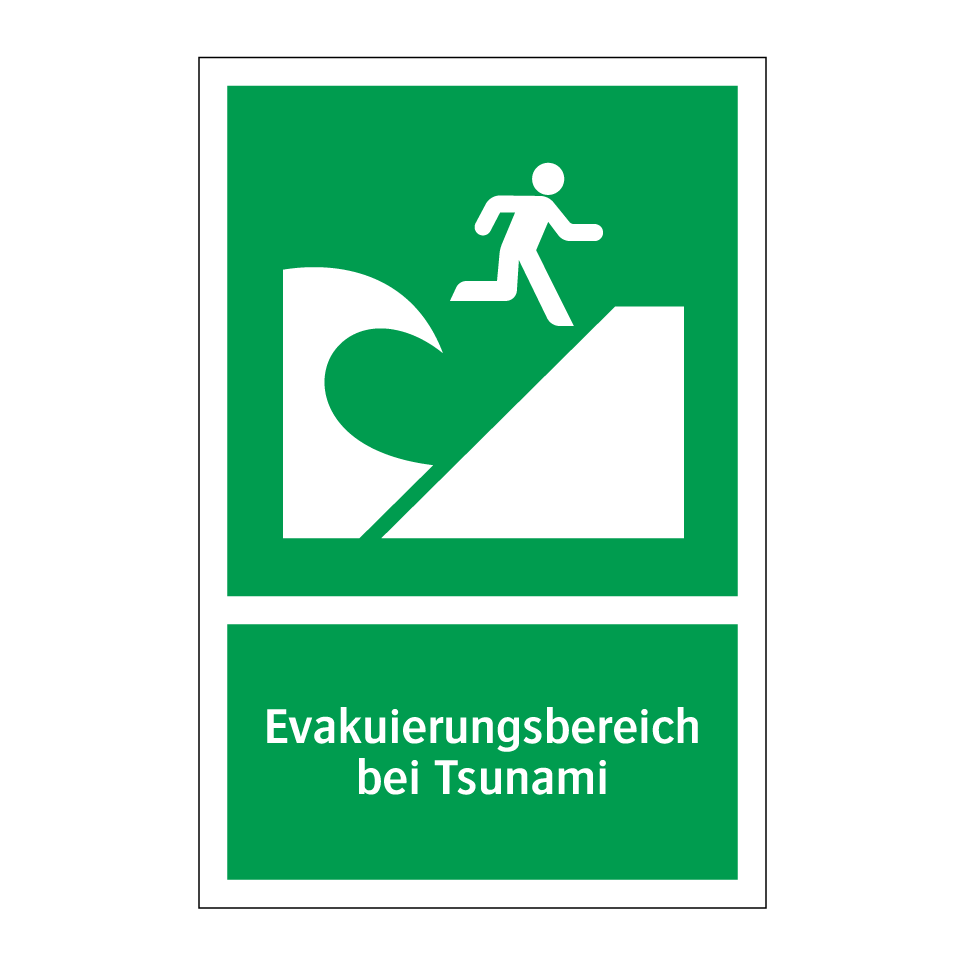 ISO-Sicherheitsschild - Evakuierungsbereich bei Tsunami main image 0