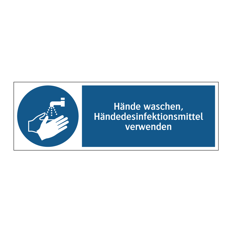 Schild 'Bitte Händedesinfektion Verwenden' – Selbstklebend, Vinyl, Für Tür Oder Wand