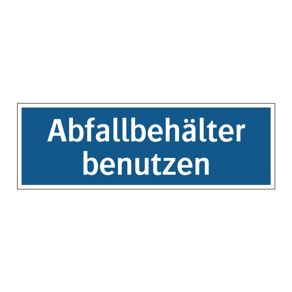 ISO Sicherheitskennzeichnung - Abfallbehälter benutzen