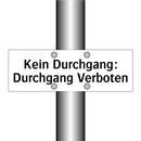 Kein Durchgang: Durchgang Verboten
