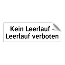 Kein Leerlauf - Leerlauf verboten