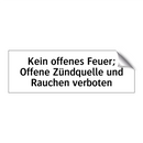 Kein offenes Feuer; Offene Zündquelle und Rauchen verboten