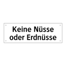 Keine Nüsse oder Erdnüsse
