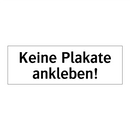 Keine Plakate ankleben!