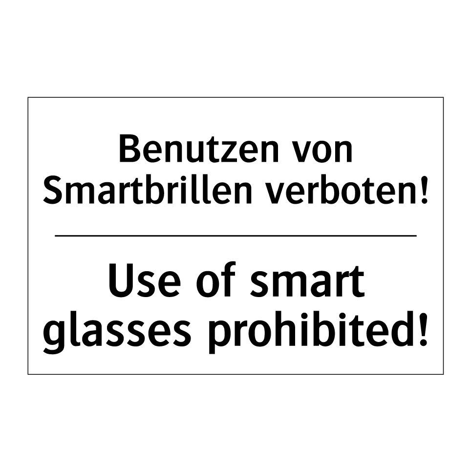 ISO Sicherheitskennzeichnung - Benutzung von Datenbrillen verboten main image 1
