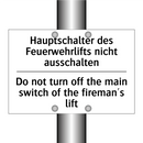 Hauptschalter des Feuerwehrlifts /.../ - Do not turn off the main switch /.../