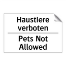 Haustiere verboten - Pets Not Allowed