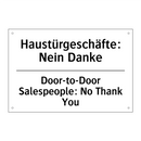 Haustürgeschäfte: Nein Danke - Door-to-Door Salespeople: No Thank /.../