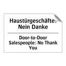 Haustürgeschäfte: Nein Danke - Door-to-Door Salespeople: No Thank /.../