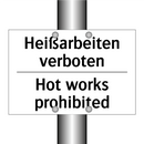 Heißarbeiten verboten - Hot works prohibited