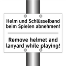 Helm und Schlüsselband beim Spielen /.../ - Remove helmet and lanyard while /.../