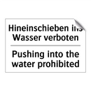 Hineinschieben ins Wasser verboten/.../ - Pushing into the water prohibited/.../