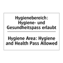 Hygienebereich: Hygiene- und Gesundheitspass /.../ - Hygiene Area: Hygiene and Health /.../