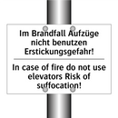 Im Brandfall Aufzüge nicht benutzen /.../ - In case of fire do not use elevators /.../