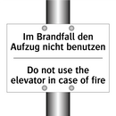 Im Brandfall den Aufzug nicht /.../ - Do not use the elevator in case /.../