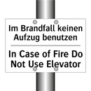 Im Brandfall keinen Aufzug benutzen/.../ - In Case of Fire Do Not Use Elevator/.../
