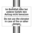 Im Brandfall oder bei anderer /.../ - Do not use the elevator in case /.../