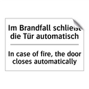 Im Brandfall schließt die Tür /.../ - In case of fire, the door closes /.../