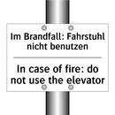 Im Brandfall: Fahrstuhl nicht /.../ - In case of fire: do not use the /.../
