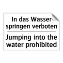 In das Wasser springen verboten/.../ - Jumping into the water prohibited/.../