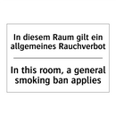 In diesem Raum gilt ein allgemeines /.../ - In this room, a general smoking /.../
