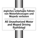 Jegliches unbefugte Fahren von /.../ - All Unauthorized Motor and Moped /.../