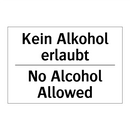 Kein Alkohol erlaubt - No Alcohol Allowed