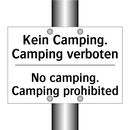 Kein Camping. Camping verboten - No camping. Camping prohibited