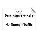 Kein Durchgangsverkehr - No Through Traffic