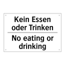 Kein Essen oder Trinken - No eating or drinking