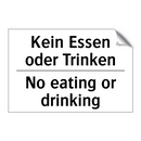 Kein Essen oder Trinken - No eating or drinking