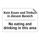 Kein Essen und Trinken in diesem /.../ - No eating and drinking in this /.../