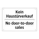 Kein Haustürverkauf - No door-to-door sales
