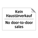 Kein Haustürverkauf - No door-to-door sales