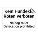 Kein Hundeklo Koten verboten - No dog toilet Defecation prohibited/.../