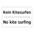 Kein Kitesurfen - No kite surfing