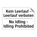 Kein Leerlauf - Leerlauf verboten/.../ - No Idling - Idling Prohibited