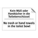 Kein Müll oder Handtücher in die /.../ - No trash or hand towels in the /.../