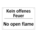 Kein offenes Feuer - No open flame