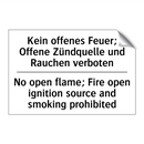 Kein offenes Feuer; Offene Zündquelle /.../ - No open flame; Fire open ignition /.../