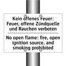 Kein offenes Feuer: Feuer, offene /.../ - No open flame: fire, open ignition /.../