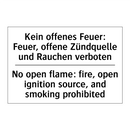 Kein offenes Feuer: Feuer, offene /.../ - No open flame: fire, open ignition /.../