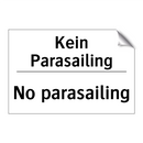 Kein Parasailing - No parasailing