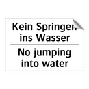 Kein Springen ins Wasser - No jumping into water