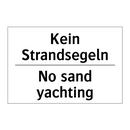 Kein Strandsegeln - No sand yachting
