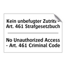 Kein unbefugter Zutritt - Art. /.../ - No Unauthorized Access - Art. /.../
