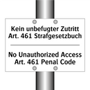 Kein unbefugter Zutritt Art. 461 /.../ - No Unauthorized Access Art. 461 /.../