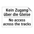 Kein Zugang über die Gleise - No access across the tracks