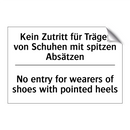 Kein Zutritt für Träger von Schuhen /.../ - No entry for wearers of shoes /.../